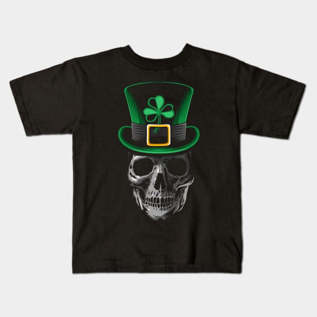 St patrick Skull Kids T-Shirt by albertocubatas